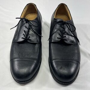 David Isaac Mens 13 2E Black Leather Cap Toe Derby Shoes Handcrafted Leon Mexico